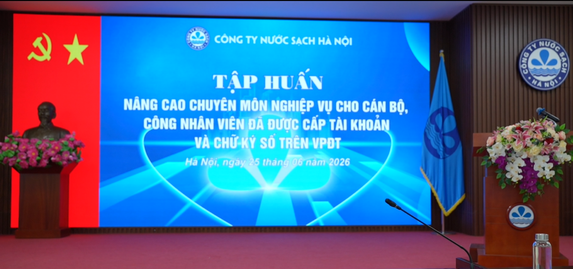 Công ty Nước sạch Hà Nội tổ chức tập huấn Nâng cao chuyên môn nghiệp vụ trên hệ thống Văn phòng điện tử năm 2026